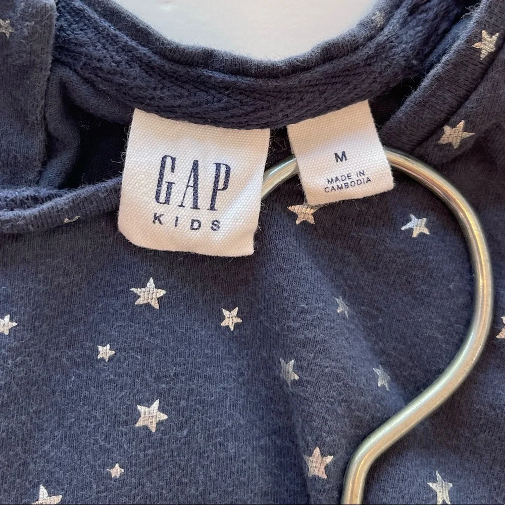 GAPKids Romper Short Sleeve Navy Blue Silver Stars Girls Size Medium (8)